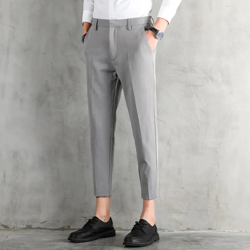 2020 Spring Summer Slim Thin Casual Business Men Formal Suit Pants Wedding Bridegroom Solid Color Ankle-Length Man's Pants L76
2020 Spring Summer Slim Thin Casual Business Men Formal Suit Pants Wedding Bridegroom Solid Color Ankle-Length Man's Pants L76