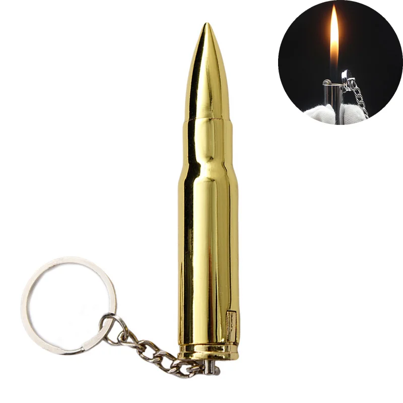 Cigarette Lighter Flint Grinding Wheel Gas Lighter Bullet-Shaped Rechargeable Butane Cool Metal Keychain Lighter Mini Portable
Cigarette Lighter Flint Grinding Wheel Gas Lighter Bullet-Shaped Rechargeable Butane Cool Metal Keychain Lighter Mini Portable