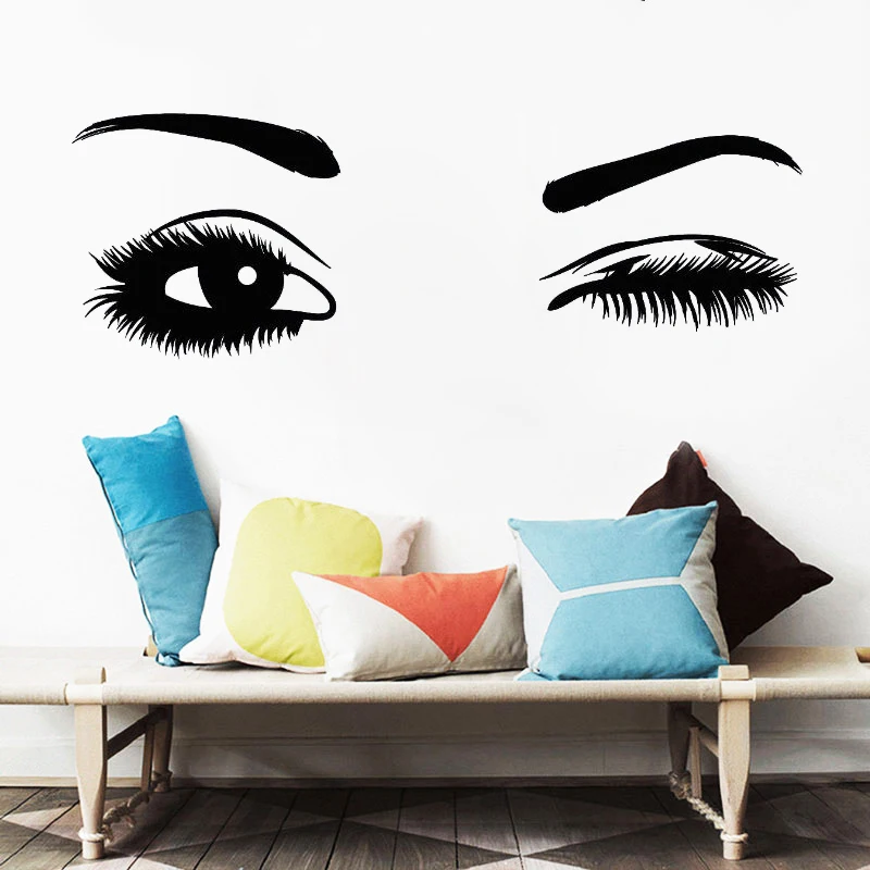 Wall Decals Wink Beautiful Girl Eyes Stickers Vinyl Eyebrows Eyes Make Up Beauty Salon Decor Poster Livingroom Mural DW20436
Wall Decals Wink Beautiful Girl Eyes Stickers Vinyl Eyebrows Eyes Make Up Beauty Salon Decor Poster Livingroom Mural DW20436