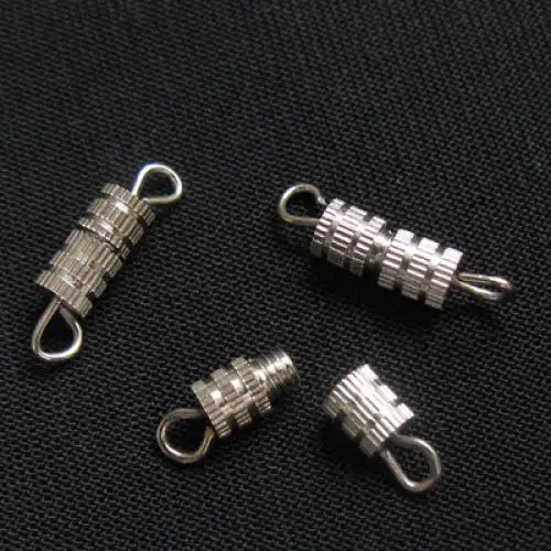50 Rhodium колонки поворотный винт застежки Разъемы 15x4 мм DIY ювелирных изделий |
