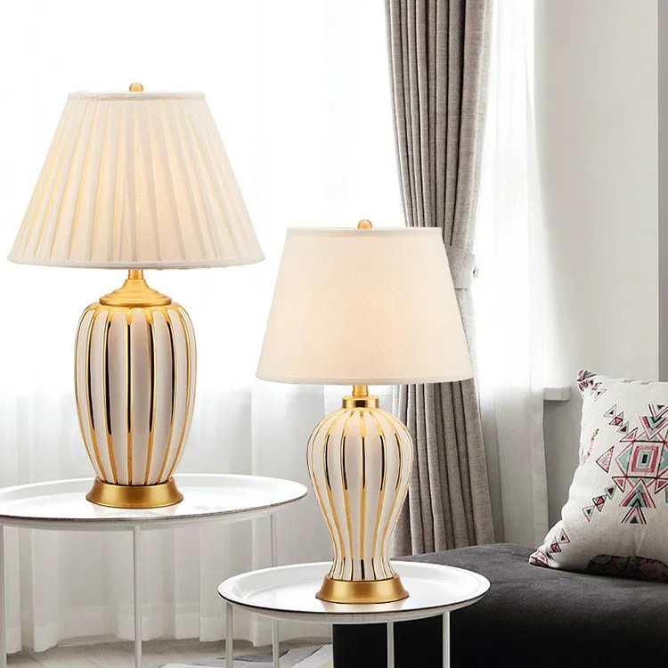 Energy Saver-Light Luxury Post Modern American Style Ceramic Table Lamp for Bedroom Bedside Lamp European Style Living RoomLamps 
Energy Saver-Light Luxury Post Modern American Style Ceramic Table Lamp for Bedroom Bedside Lamp European Style Living RoomLamps