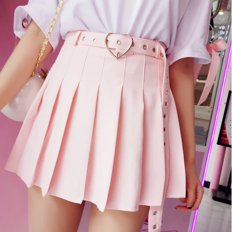 Women Harajuku Heart Shape Pleated Skirt High Waisted Bodycon Sashes Mini Skirt Summer Sweet Cute Girls Dance Short Skirt Female
Women Harajuku Heart Shape Pleated Skirt High Waisted Bodycon Sashes Mini Skirt Summer Sweet Cute Girls Dance Short Skirt Female