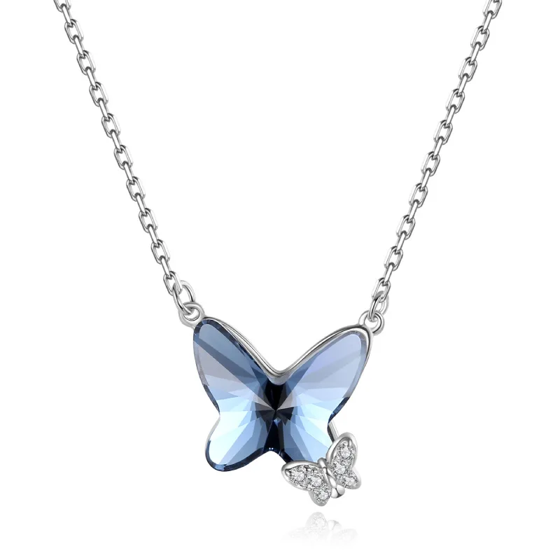 s925 Sterling Silver Butterfly Necklace Blue Crystal Bohemia Women Choker Necklace for Women Fine Party Jewelry Gift
s925 Sterling Silver Butterfly Necklace Blue Crystal Bohemia Women Choker Necklace for Women Fine Party Jewelry Gift