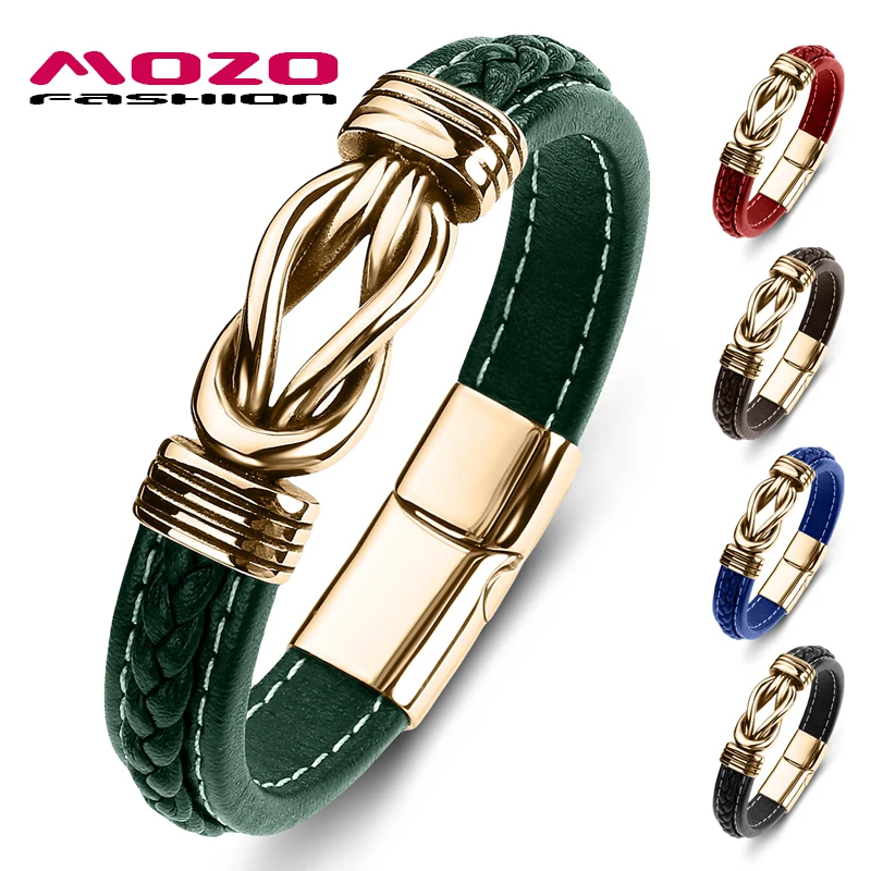 MOZO FASHION 2022 New Classic Men Bracelet Leather Stainless Steel Charm High Quality Women Punk Multi Color Jewelry Gifts 074
MOZO FASHION 2022 New Classic Men Bracelet Leather Stainless Steel Charm High Quality Women Punk Multi Color Jewelry Gifts 074