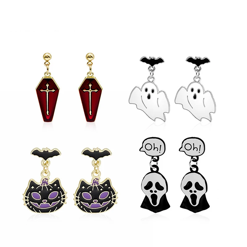 Halloween Cartoon Ghost Skull Earrings for Women Exaggerated Cross Hip Hop Girl Holiday Dark Women's Earrings Gift Jewelry
Halloween Cartoon Ghost Skull Earrings for Women Exaggerated Cross Hip Hop Girl Holiday Dark Women's Earrings Gift Jewelry