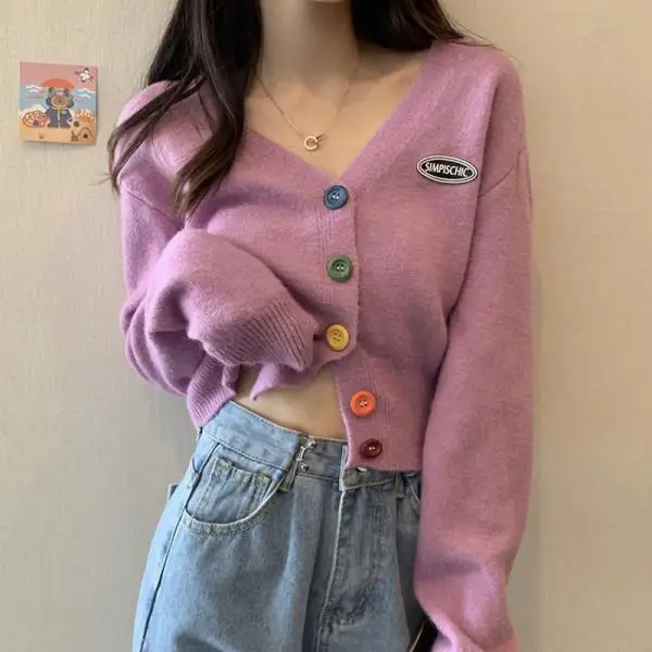 Woman Sweaters Cardigan Autumn Women's Autumn Top Gentle Knitwear Women's Loose V-neck Sweater Cardigan Coat Sueters De Mujer
Woman Sweaters Cardigan Autumn Women's Autumn Top Gentle Knitwear Women's Loose V-neck Sweater Cardigan Coat Sueters De Mujer