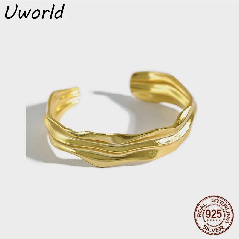 Minimalist 16mm wide S925 Sterling Silver Cuff Bracelets Unique Design irregular fold texture open Bangle for women girls
Minimalist 16mm wide S925 Sterling Silver Cuff Bracelets Unique Design irregular fold texture open Bangle for women girls