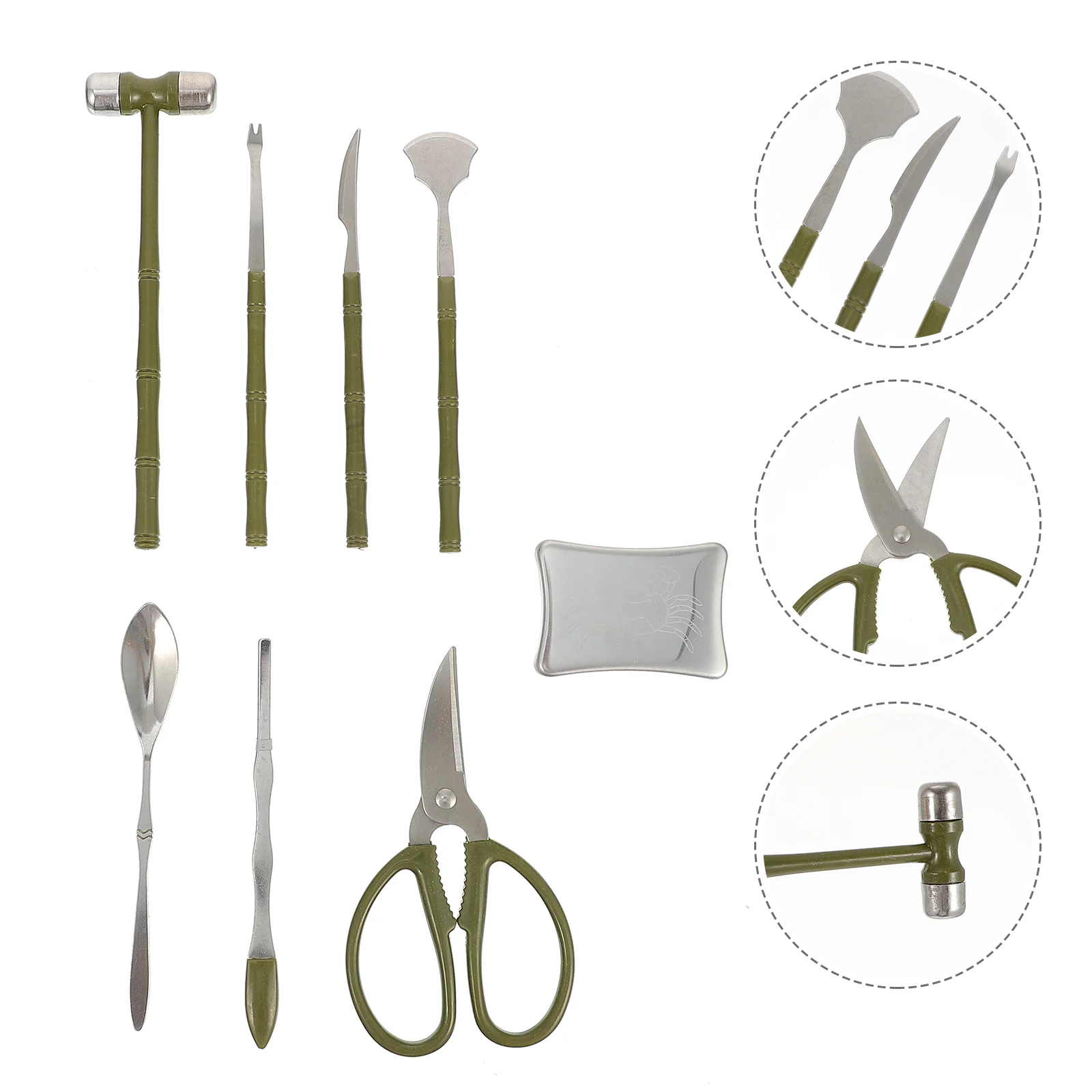 8Pcs Lobster Shellers Crab Tools Crab Peel Shrimp Tools Seafood Tools (Black) 
8Pcs Lobster Shellers Crab Tools Crab Peel Shrimp Tools Seafood Tools (Black)