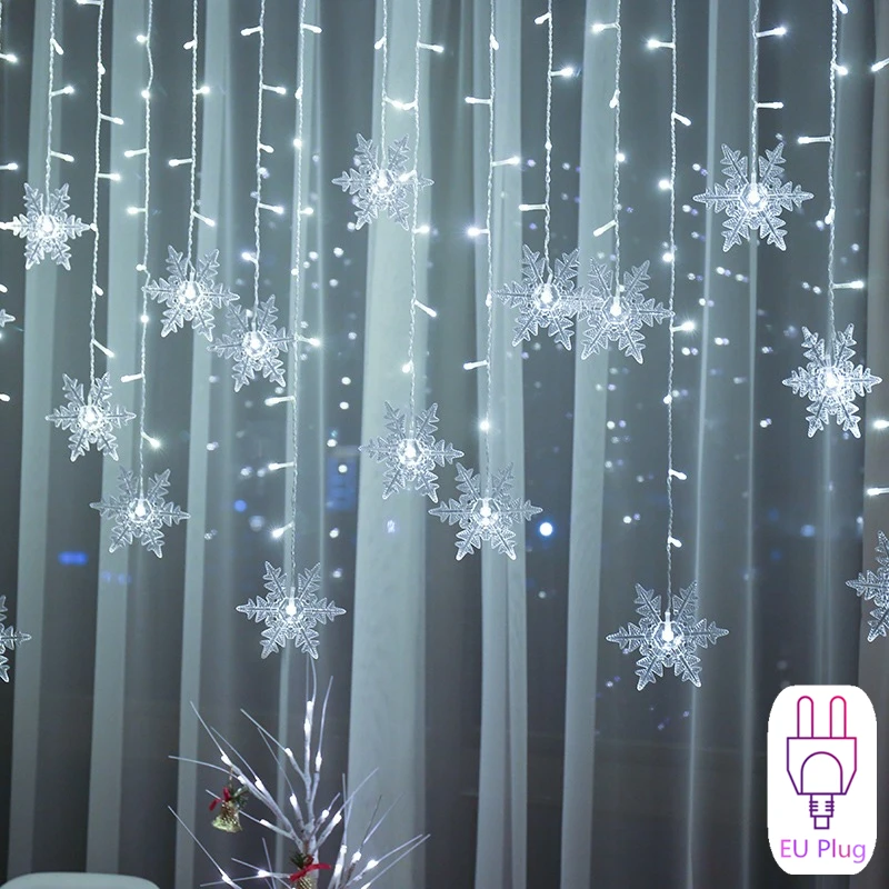 Christmas Decorations 2021 Snowflake Garland Curtain Festoon Led Fairy Lights Navidad LED Garland Christmas Home Decor New Year 
Christmas Decorations 2021 Snowflake Garland Curtain Festoon Led Fairy Lights Navidad LED Garland Christmas Home Decor New Year
