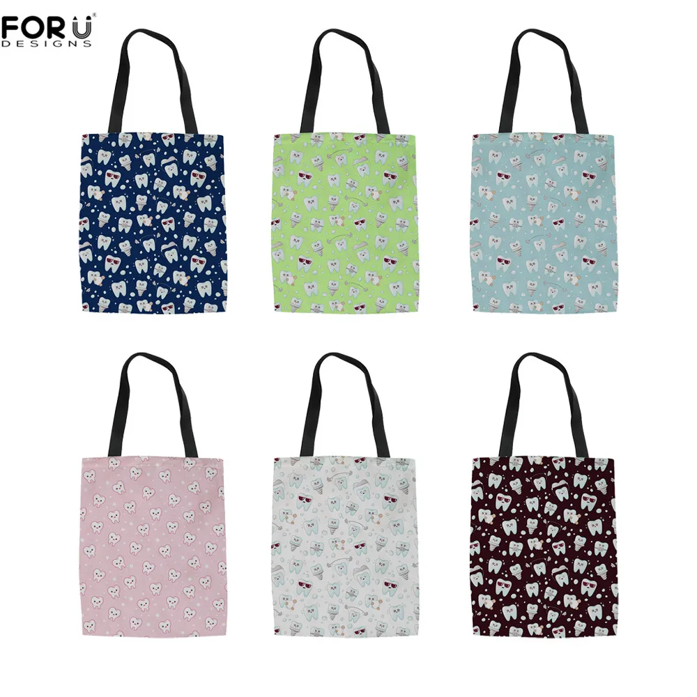 FORUDESIGNS Women Cute Cartoon Dental Dentist Prints Shoulder Canvas Tote Bags Femme Kawaii Handle Tops Linen Shopping Bag
FORUDESIGNS Women Cute Cartoon Dental Dentist Prints Shoulder Canvas Tote Bags Femme Kawaii Handle Tops Linen Shopping Bag