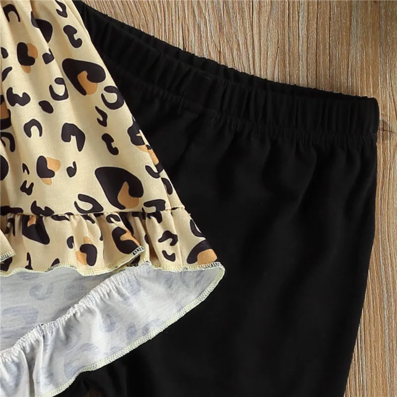 2021 Fashion Bbay Girls Clothes Short Sleeve Ruffles Trousers Suit Fashion Leopard Print T-shirt Solid Color Elastic Long Pants
2021 Fashion Bbay Girls Clothes Short Sleeve Ruffles Trousers Suit Fashion Leopard Print T-shirt Solid Color Elastic Long Pants