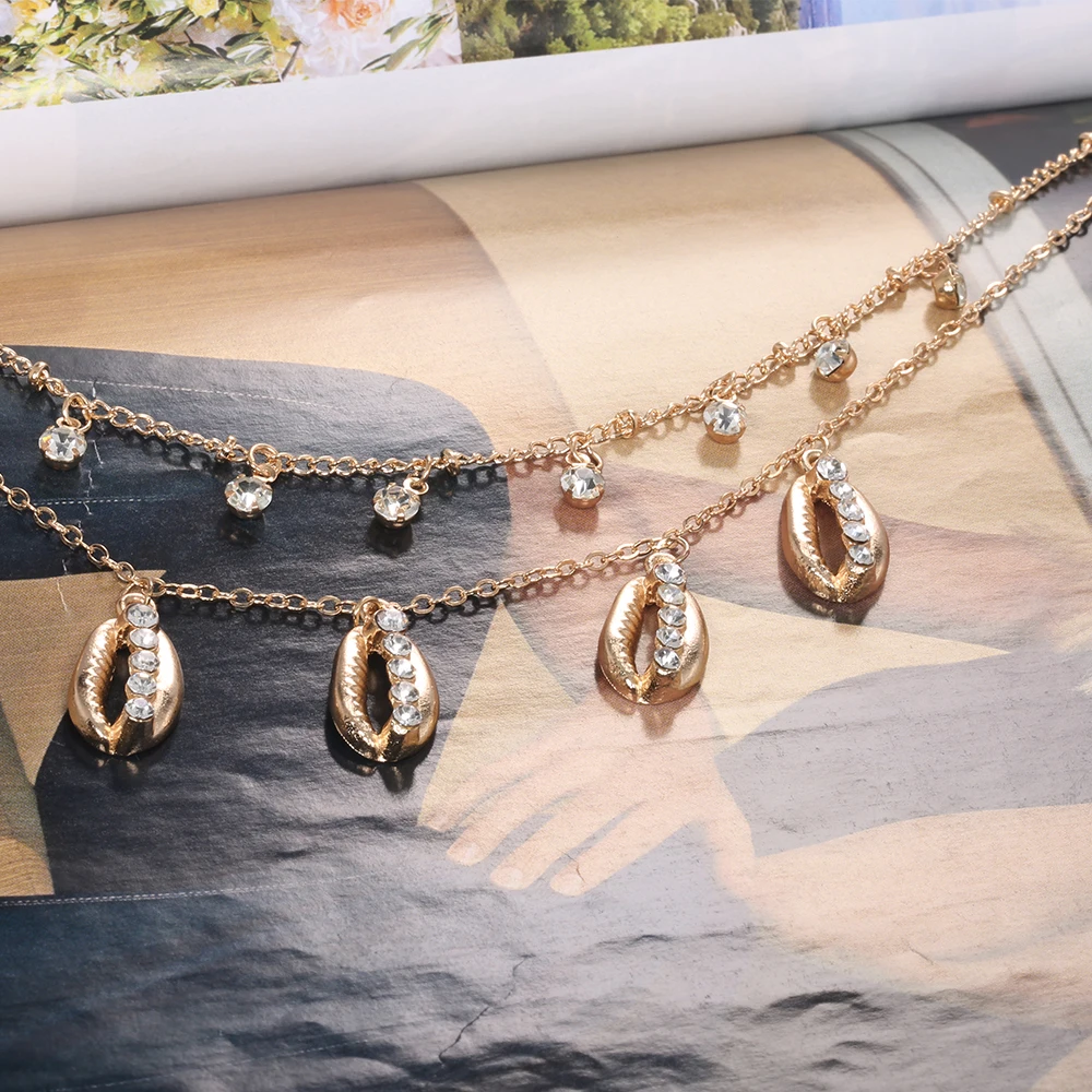 Bohemian Gold Color Multilayer Shell Crystal Necklaces Set Seashell Charm Choker Necklace Collars Female Jewelry Accessories
Bohemian Gold Color Multilayer Shell Crystal Necklaces Set Seashell Charm Choker Necklace Collars Female Jewelry Accessories