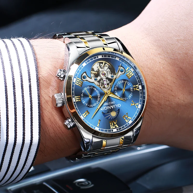 Guanqin 2020 Luminous Watch Male Mechanical Watch Automatic Tourbillon Waterproof Mens Watch Calendar Date Relogio Masculino
Guanqin 2020 Luminous Watch Male Mechanical Watch Automatic Tourbillon Waterproof Mens Watch Calendar Date Relogio Masculino