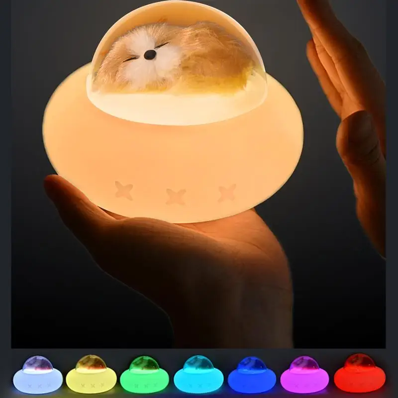 Pet LED Night Light Touch Sensor 7 Colors Dimmable Timer USB Rechargeable Silicone Spaceship Bedside Lamp for Children Baby Kids
Pet LED Night Light Touch Sensor 7 Colors Dimmable Timer USB Rechargeable Silicone Spaceship Bedside Lamp for Children Baby Kids