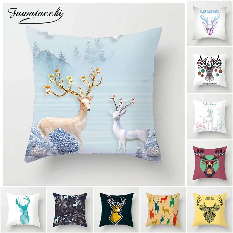 Fuwatacchi Christmas Cushion Cover Christmas Tree Deer Forest Printed Sofa Throw Pillow Car Chair Home Decor Pillow Case
Fuwatacchi Christmas Cushion Cover Christmas Tree Deer Forest Printed Sofa Throw Pillow Car Chair Home Decor Pillow Case