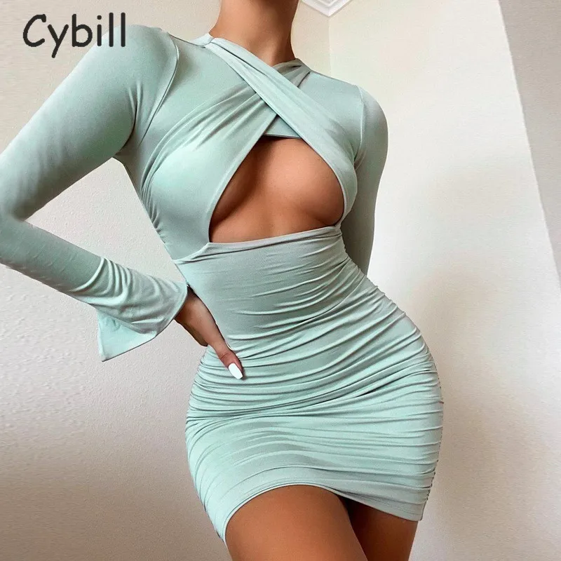 Cybill сексуальное мини-платье для клувечерние с длинным рукавом Короткое платье с запахом 2021 однотонное облегающее платье с рюшами для женщи...
Cybill сексуальное мини-платье для клувечерние с длинным рукавом Короткое платье с запахом 2021 однотонное облегающее платье с рюшами для женщи...