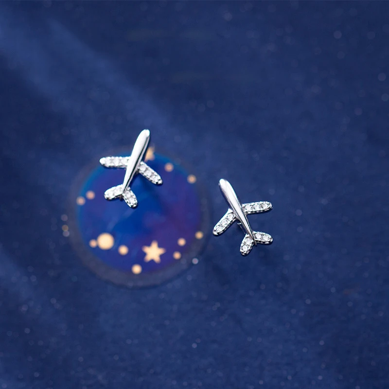 100% Real 925 Sterling Silver Plane Stud Earrings Cute Zircon Airplane Earrings Studs for Women Girls Fine Jewelry
100% Real 925 Sterling Silver Plane Stud Earrings Cute Zircon Airplane Earrings Studs for Women Girls Fine Jewelry