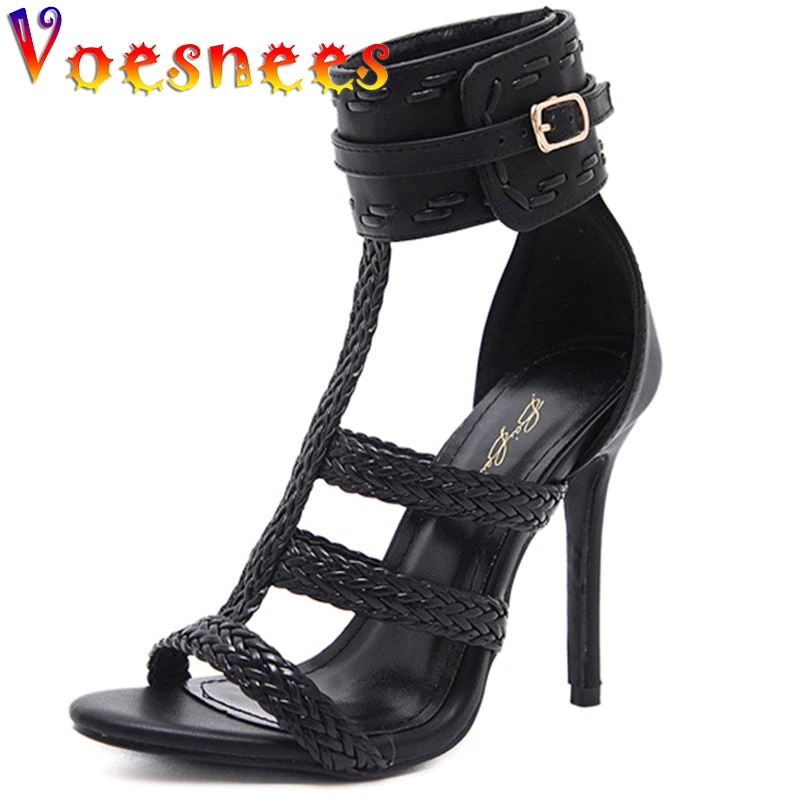 Braided T-shaped Belt Women High Heels Summer Sandals Cover Heel Buckle Stiletto Heels 11cm Sexy Open Toe Pointed Party Shoes
Braided T-shaped Belt Women High Heels Summer Sandals Cover Heel Buckle Stiletto Heels 11cm Sexy Open Toe Pointed Party Shoes