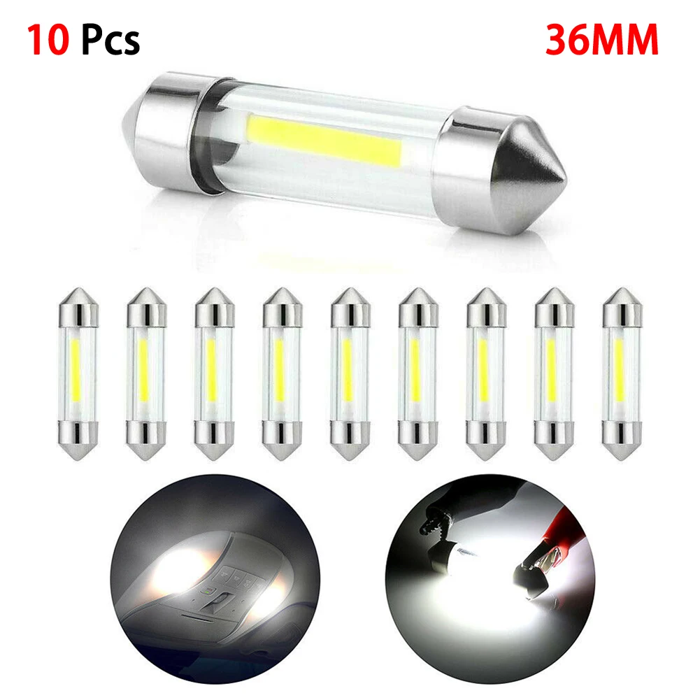 10Pcs COB C5W 12V LED Festoon 36mm Car Dome Map Car Lamp License Plate Light Bulb Car Accessories
10Pcs COB C5W 12V LED Festoon 36mm Car Dome Map Car Lamp License Plate Light Bulb Car Accessories
