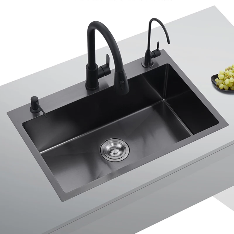 Undermount Kitchen Sink Black Soap Dispensor 304 Stanless Steel Basin Bathroom Sinks Rinser Cocina Accesorio Home Improvement YQ
Undermount Kitchen Sink Black Soap Dispensor 304 Stanless Steel Basin Bathroom Sinks Rinser Cocina Accesorio Home Improvement YQ