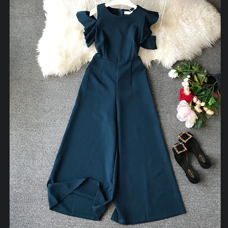 2021 Summer New Solid Ruffles Women Jumpsuits And Rompers A-Line Slim Off Shoulder Office Lady Elegant Wide Leg Jumpsuits
2021 Summer New Solid Ruffles Women Jumpsuits And Rompers A-Line Slim Off Shoulder Office Lady Elegant Wide Leg Jumpsuits