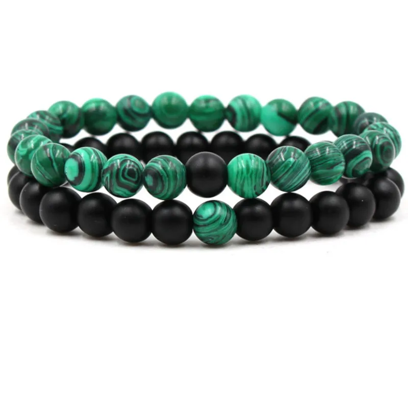 2021 Fashion Natural 8mm Matt Black Frosted Stone Beads Yoga Bracelets Malachite Elastic Beaded Bracelet Friendship Jewelry
2021 Fashion Natural 8mm Matt Black Frosted Stone Beads Yoga Bracelets Malachite Elastic Beaded Bracelet Friendship Jewelry