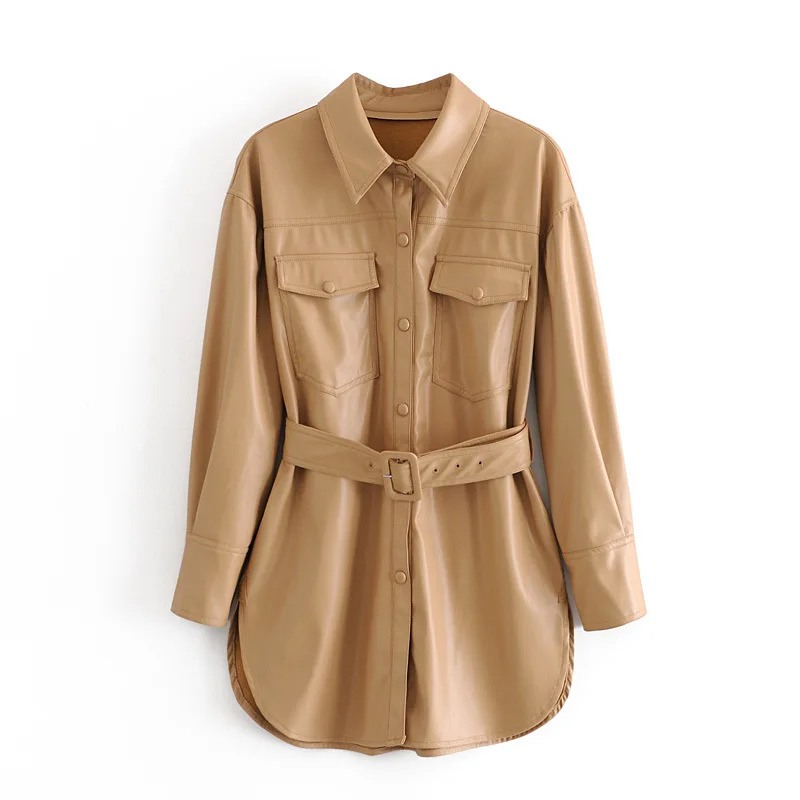 Jacket Women's Temperament Casual Belt Leather Jacket Mujer Chaqueta Windbreaker Women Chaketas De Mujer Korean Coats
Jacket Women's Temperament Casual Belt Leather Jacket Mujer Chaqueta Windbreaker Women Chaketas De Mujer Korean Coats