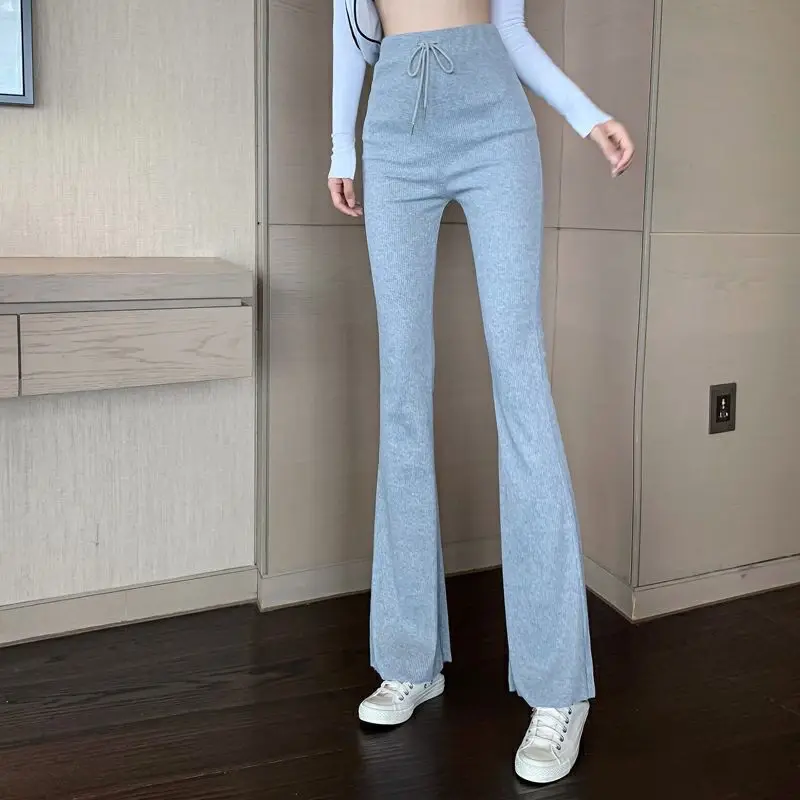 Women Stretch Flare Pant Korean Fashion Slim Drawstring Flare Sweatpants Spring Summer Ankle Pants New High Waist Skinny Joggers
Women Stretch Flare Pant Korean Fashion Slim Drawstring Flare Sweatpants Spring Summer Ankle Pants New High Waist Skinny Joggers
