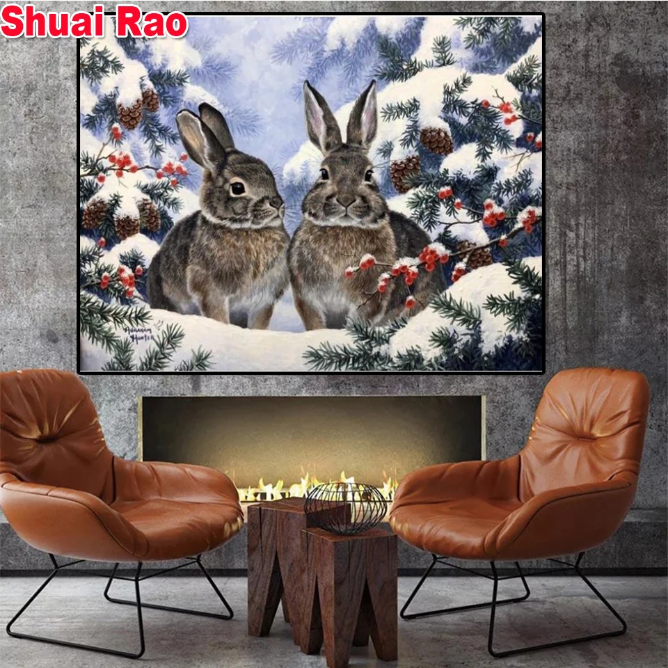 Алмазная вышивка, мультяшная 5D Вышивка крестиком, Рождественский кролик, пейзаж, алмазная живопись «сделай сам», полноразмерные круглые ка... 
Алмазная вышивка, мультяшная 5D Вышивка крестиком, Рождественский кролик, пейзаж, алмазная живопись «сделай сам», полноразмерные круглые ка...