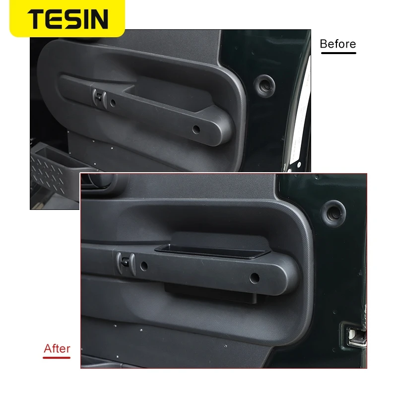 

TESIN Car Door Handle Storage Box for Jeep Wrangler JK 2007 2008 2009 2010 2/4 Doors Car Interior Accessories Stowing Tidying