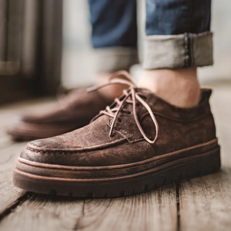 Maden Men Split Leather Low Top Boot Casual Board Vintage British Lace Up Round Toe Solid Sewing Mid Thick Heel Sneaker Footwear
Maden Men Split Leather Low Top Boot Casual Board Vintage British Lace Up Round Toe Solid Sewing Mid Thick Heel Sneaker Footwear