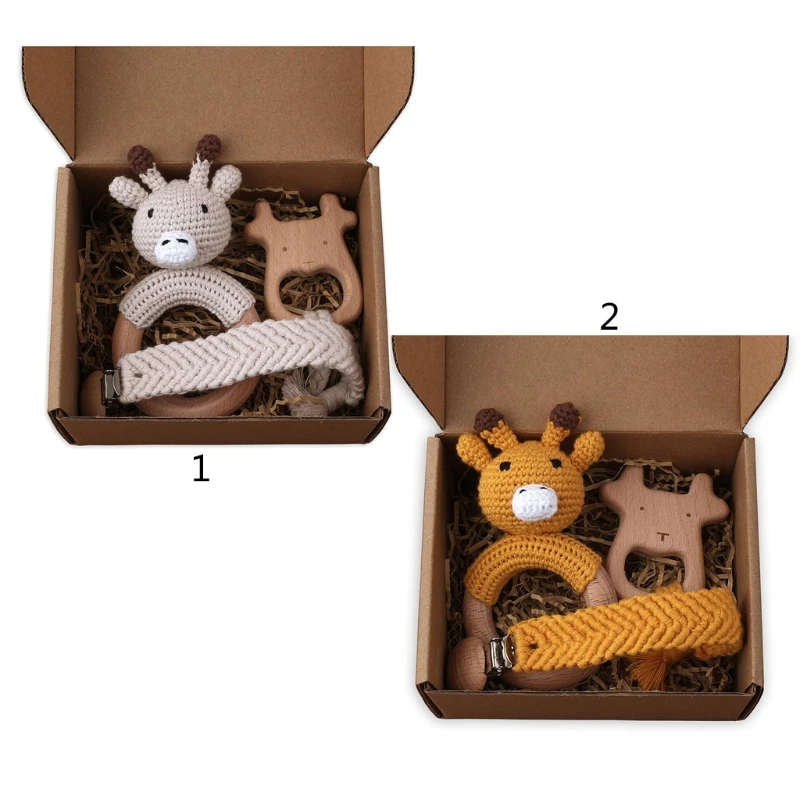 3PCS Handmade Crochet Animal Teether Baby Beech Wood Teething Ring Pacifier Chain Clips Infant Gym Music Rattle Toys
3PCS Handmade Crochet Animal Teether Baby Beech Wood Teething Ring Pacifier Chain Clips Infant Gym Music Rattle Toys