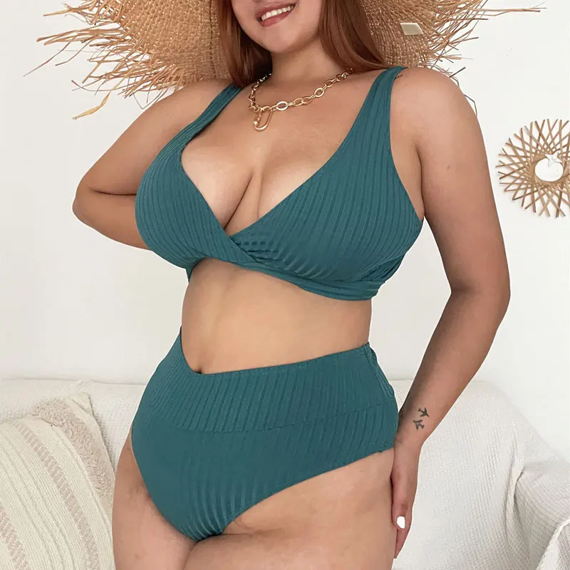 Mossha 2021 Sexy bikini set Solid ribbed swimsuit women's swimming suit High waist swimwear female Plus size bathing suit Summer
Mossha 2021 Sexy bikini set Solid ribbed swimsuit women's swimming suit High waist swimwear female Plus size bathing suit Summer