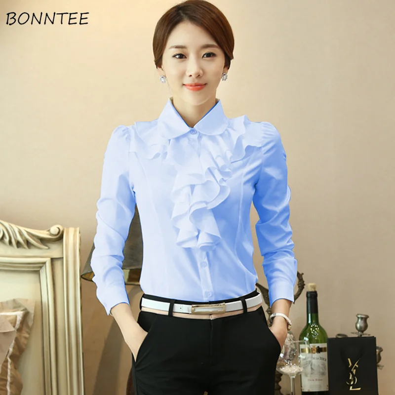 Shirts Women Ruffle Long Sleeve Slim Simple All-match Korean Tops Elegant Ladies Shirt Womens Blusas Mujer De Moda 2020 Clothing
Shirts Women Ruffle Long Sleeve Slim Simple All-match Korean Tops Elegant Ladies Shirt Womens Blusas Mujer De Moda 2020 Clothing