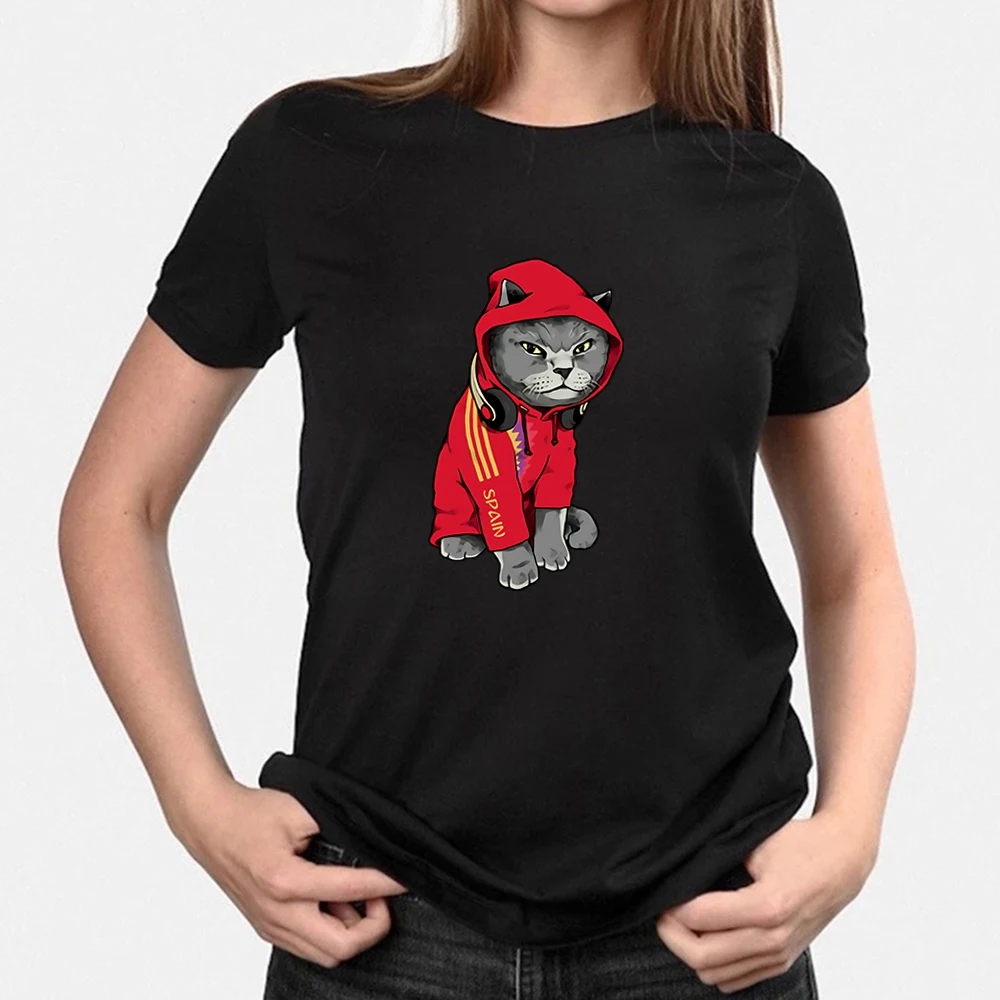 Funny kitty Cosplay Printing Trend New T-shirt Ropa Mujer Personality Fashion Women's shirt Gym Vogue Versatile Fine Tshirt
Funny kitty Cosplay Printing Trend New T-shirt Ropa Mujer Personality Fashion Women's shirt Gym Vogue Versatile Fine Tshirt