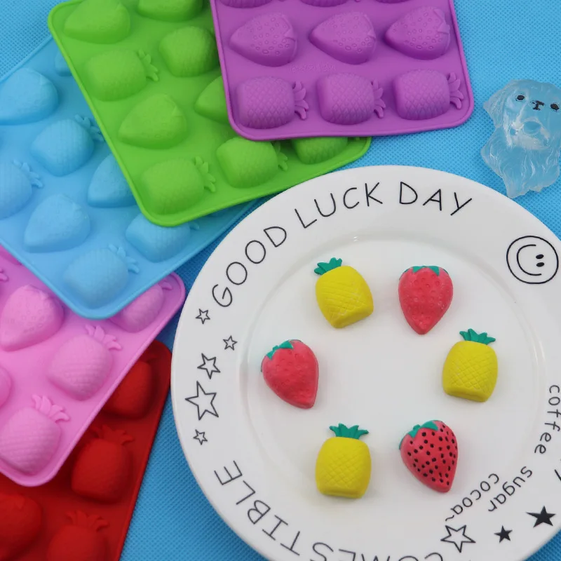 12 Even Strawberry Pineapple Silicone Cake Mold Chocolate Ice Grid Mold XG291
12 Even Strawberry Pineapple Silicone Cake Mold Chocolate Ice Grid Mold XG291