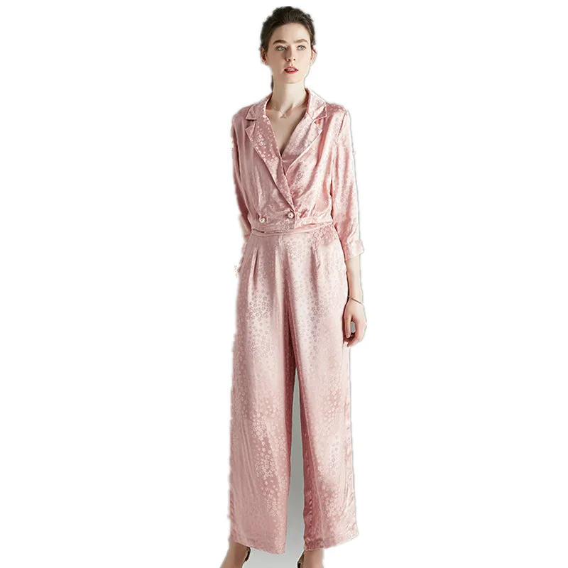 Костюмы, Новый Лучший женский костюм, блейзер из 2 предметов, широкие брюки, модный двубортный жаккардовый офисный женский костюм 
Костюмы, Новый Лучший женский костюм, блейзер из 2 предметов, широкие брюки, модный двубортный жаккардовый офисный женский костюм