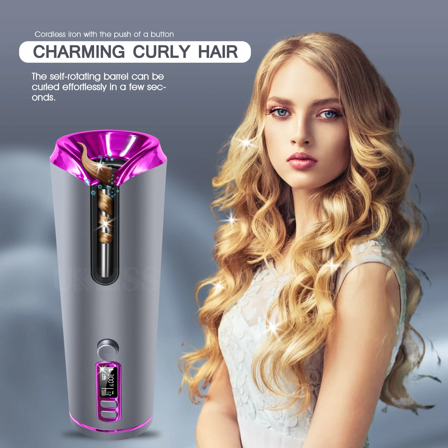 Auto Ceramic Wireless Curling Iron Hair Waver Tongs Beach Waves Iron Curlers Wand Air Curler USB Cordless Automatic Hair Curler
Auto Ceramic Wireless Curling Iron Hair Waver Tongs Beach Waves Iron Curlers Wand Air Curler USB Cordless Automatic Hair Curler