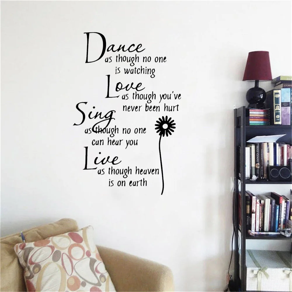 

Креативная танцевальная наклейка Love Sing Live наклейки на стену с цитатой для гостиной спальни, виниловые наклейки на стену, аксессуары для домашнего декора ph708