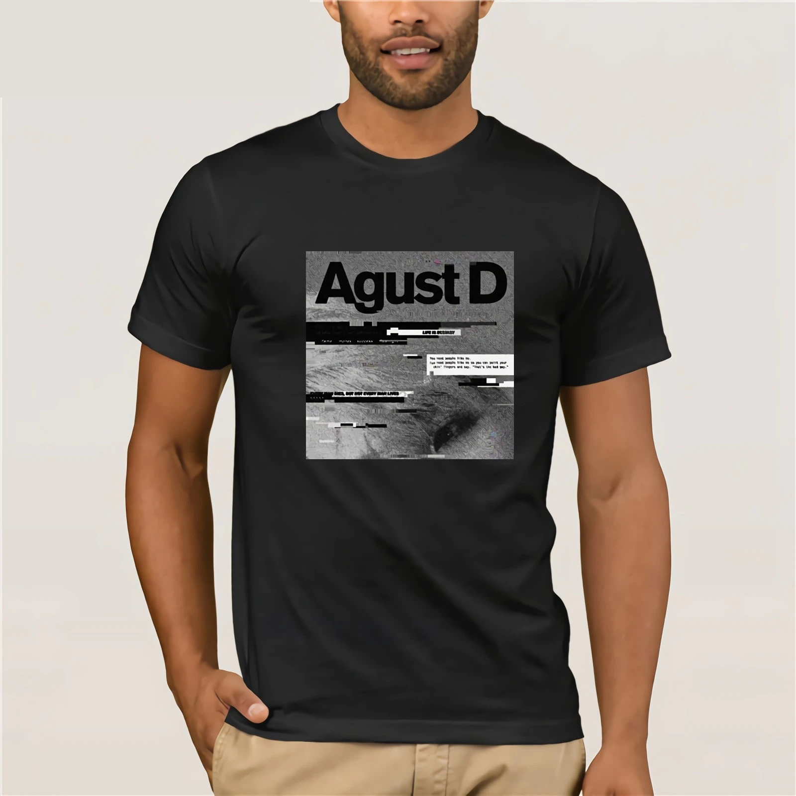 Agust D альбомная футболка с буквенным принтом хлопковая Футболка графическая