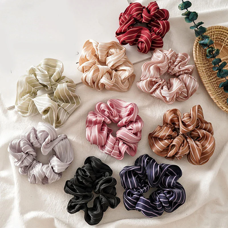 2021 New Pure Color Silky Satin Scrunchies Elastic Rubber Hair Bands Striped Twist Fabric Hair Ring Headwear Hair Accessories
2021 New Pure Color Silky Satin Scrunchies Elastic Rubber Hair Bands Striped Twist Fabric Hair Ring Headwear Hair Accessories