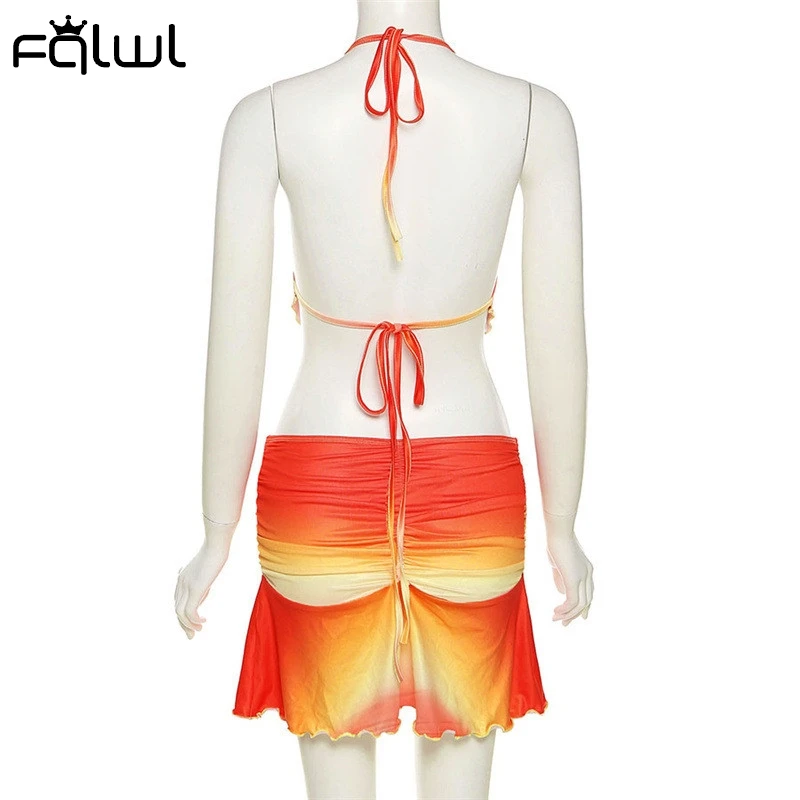 FQLWL Summer Sexy Orange Bodycon 2 Two Piece Sets Women Skirt 2021 Halter Backless Crop Top Ruched Mini Skirts Matching Sets
FQLWL Summer Sexy Orange Bodycon 2 Two Piece Sets Women Skirt 2021 Halter Backless Crop Top Ruched Mini Skirts Matching Sets