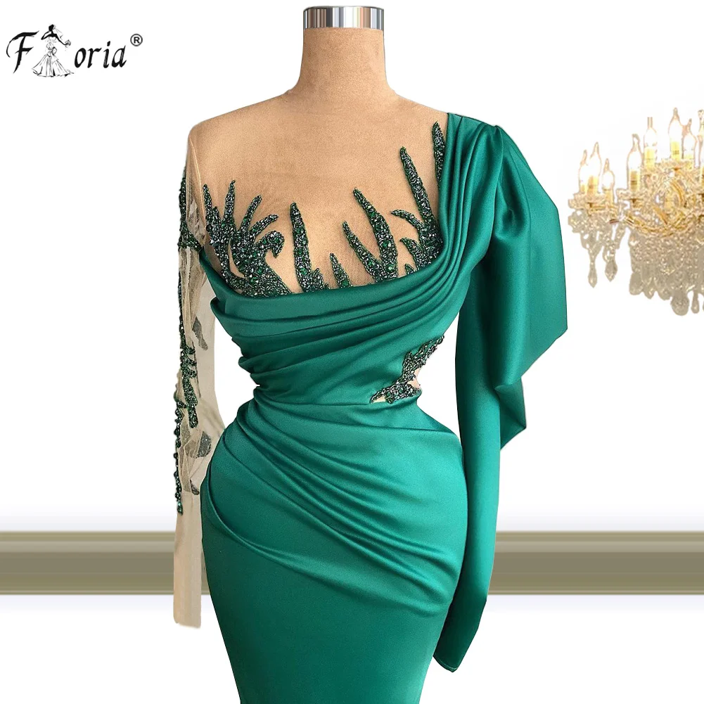 Emerald Green Mermaid Arabic Evening Dress Ruffles Satin Beaded Long Prom Dresses Formal Celebrity Party Gowns Soiree Robe
Emerald Green Mermaid Arabic Evening Dress Ruffles Satin Beaded Long Prom Dresses Formal Celebrity Party Gowns Soiree Robe
