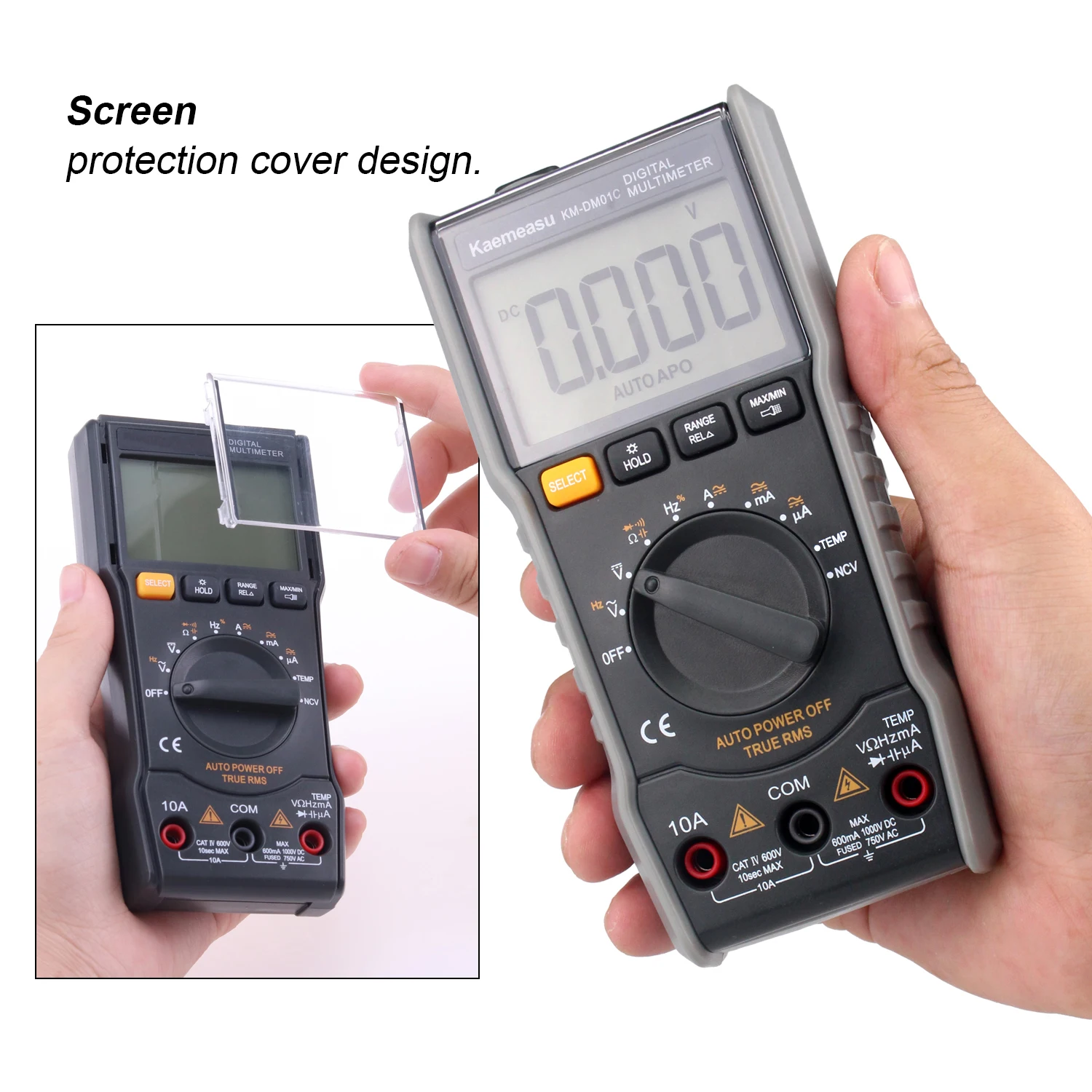 AC DC Voltage Tester Digital Voltage Meter Multimeter Auto Range Capacitance Resistance NCV True RMS Instrument KM-DM01C
AC DC Voltage Tester Digital Voltage Meter Multimeter Auto Range Capacitance Resistance NCV True RMS Instrument KM-DM01C