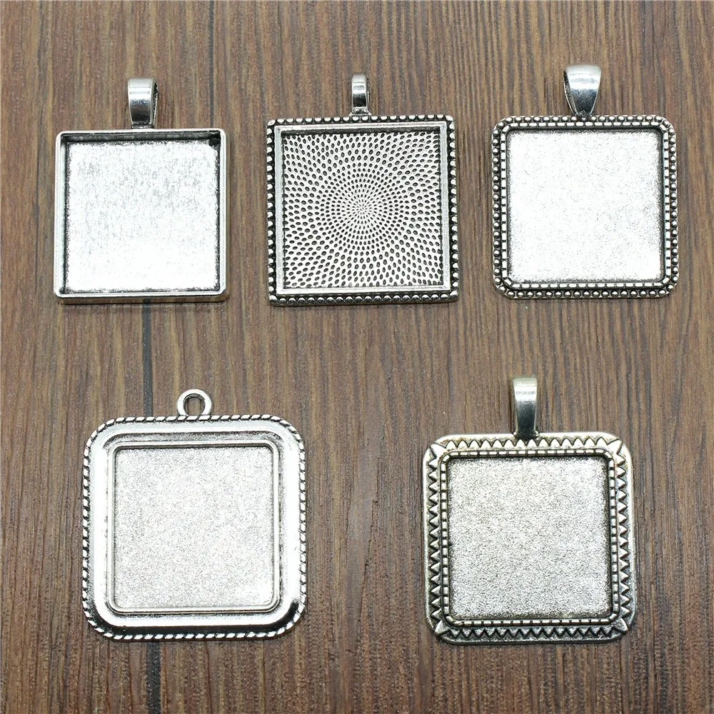2pcs Fit 25mm Square Glass Cabochon Base Setting Pendant Tray For Jewelry DIY Making Antique Silver Color FM4004
2pcs Fit 25mm Square Glass Cabochon Base Setting Pendant Tray For Jewelry DIY Making Antique Silver Color FM4004