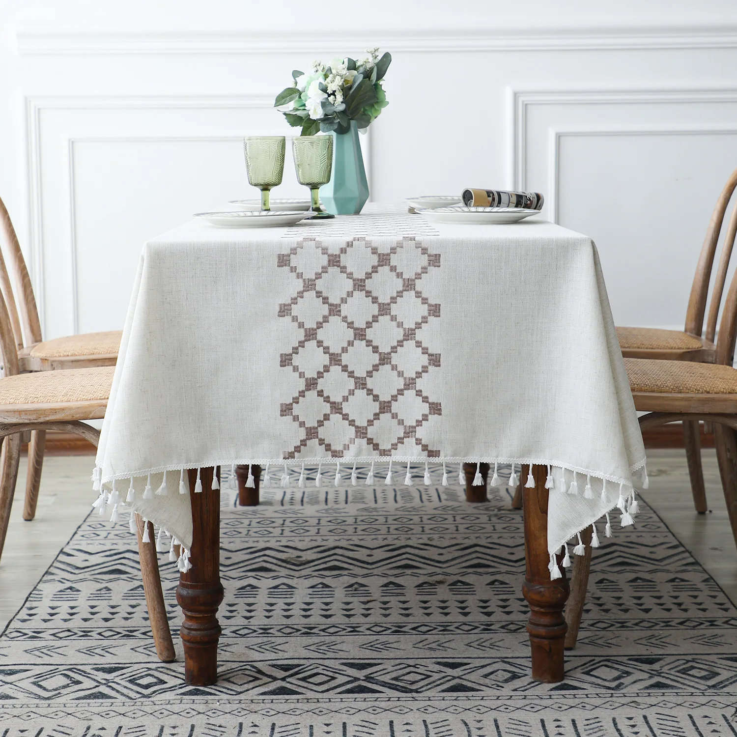 EU Pastoral Plaid Decorative Linen Tablecloth with Tassel Waterproof Oilproof Rectangular Wedding Dining Table Cover Tea Cloth
EU Pastoral Plaid Decorative Linen Tablecloth with Tassel Waterproof Oilproof Rectangular Wedding Dining Table Cover Tea Cloth