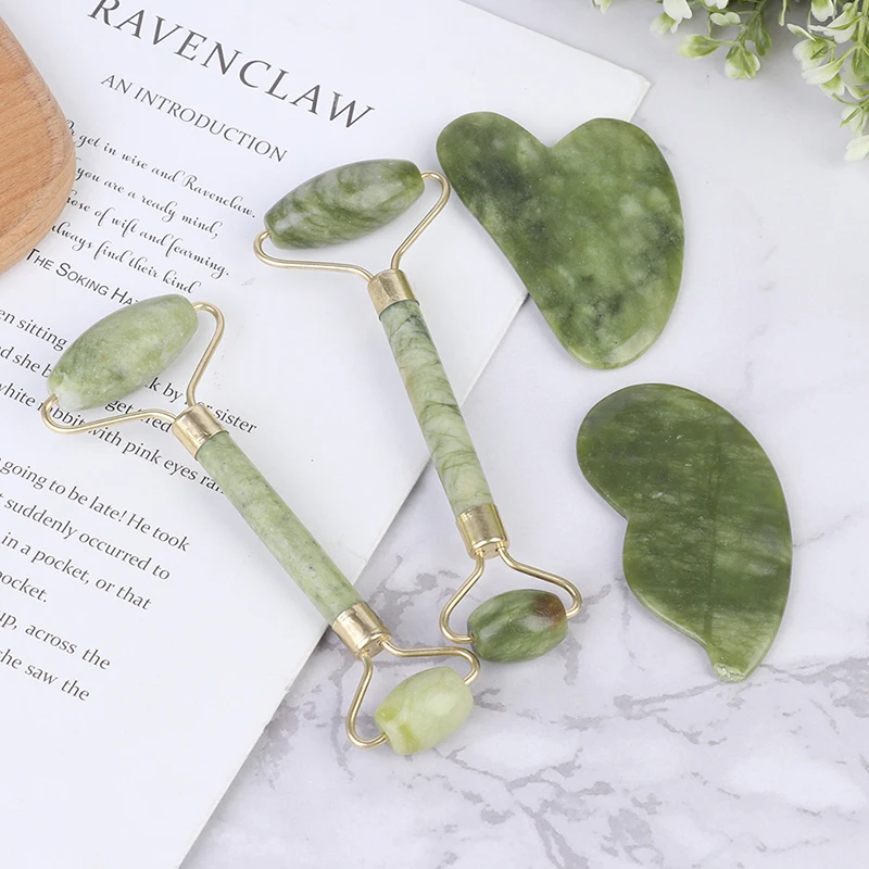 2Pcs/set Natural Jade Stone Facial Massage Roller Guasha Board Body Skin Face Neck Thin Lifting Up Beauty Tools
2Pcs/set Natural Jade Stone Facial Massage Roller Guasha Board Body Skin Face Neck Thin Lifting Up Beauty Tools