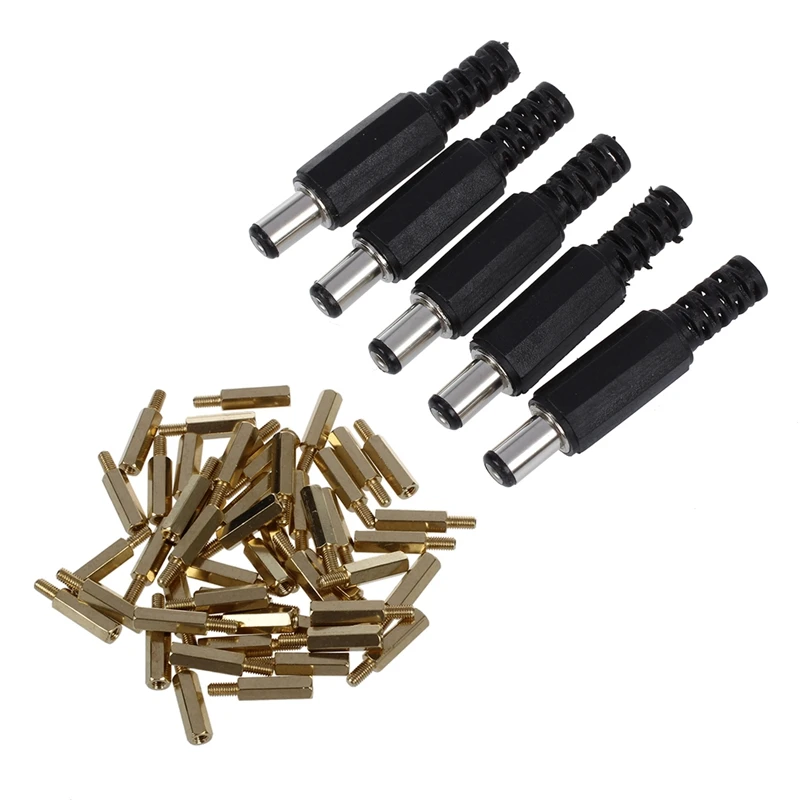 5 Pcs Black 2.1Mm X 5.5Mm DC Power Male Plug & 50 Pcs Screw PCB Stand-Off Spacer Hex
5 Pcs Black 2.1Mm X 5.5Mm DC Power Male Plug & 50 Pcs Screw PCB Stand-Off Spacer Hex