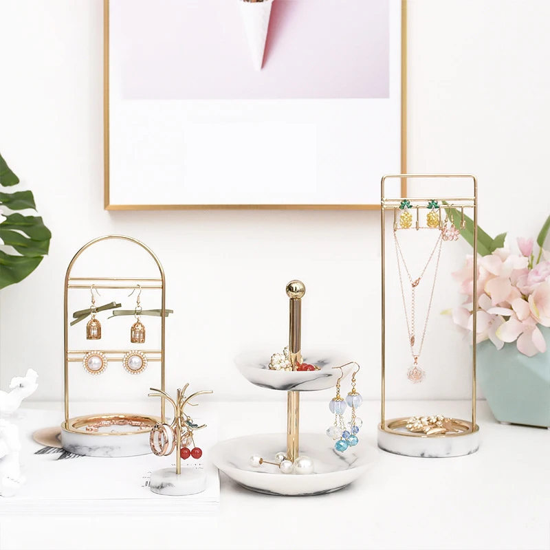 4Pcs Marble Pattern Earrings Necklace Ring Stand Jewelry Display Stand Window Display Set
4Pcs Marble Pattern Earrings Necklace Ring Stand Jewelry Display Stand Window Display Set