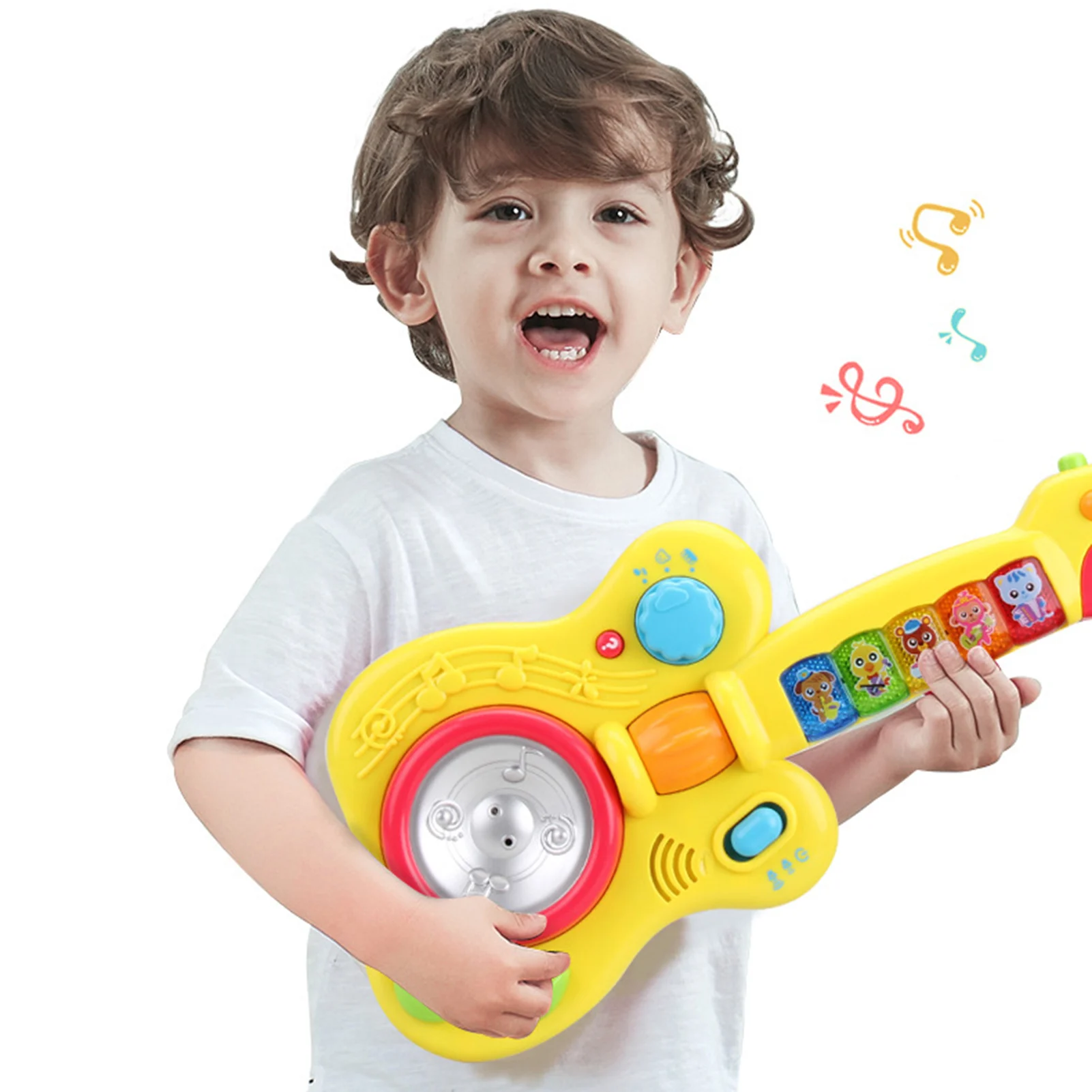 Mini Cartoon Electronic Guitar Musical Instrument Kids Educational Playing Toy
Mini Cartoon Electronic Guitar Musical Instrument Kids Educational Playing Toy